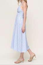 Mia Striped Halter Midi Dress