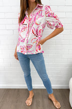 Melody Blouse - Pink Paisley Floral