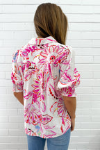 Melody Blouse - Pink Paisley Floral