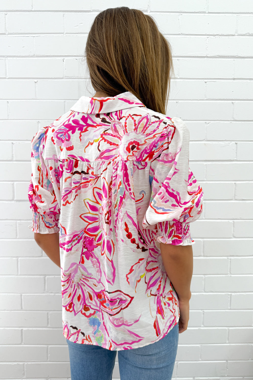 Melody Blouse - Pink Paisley Floral